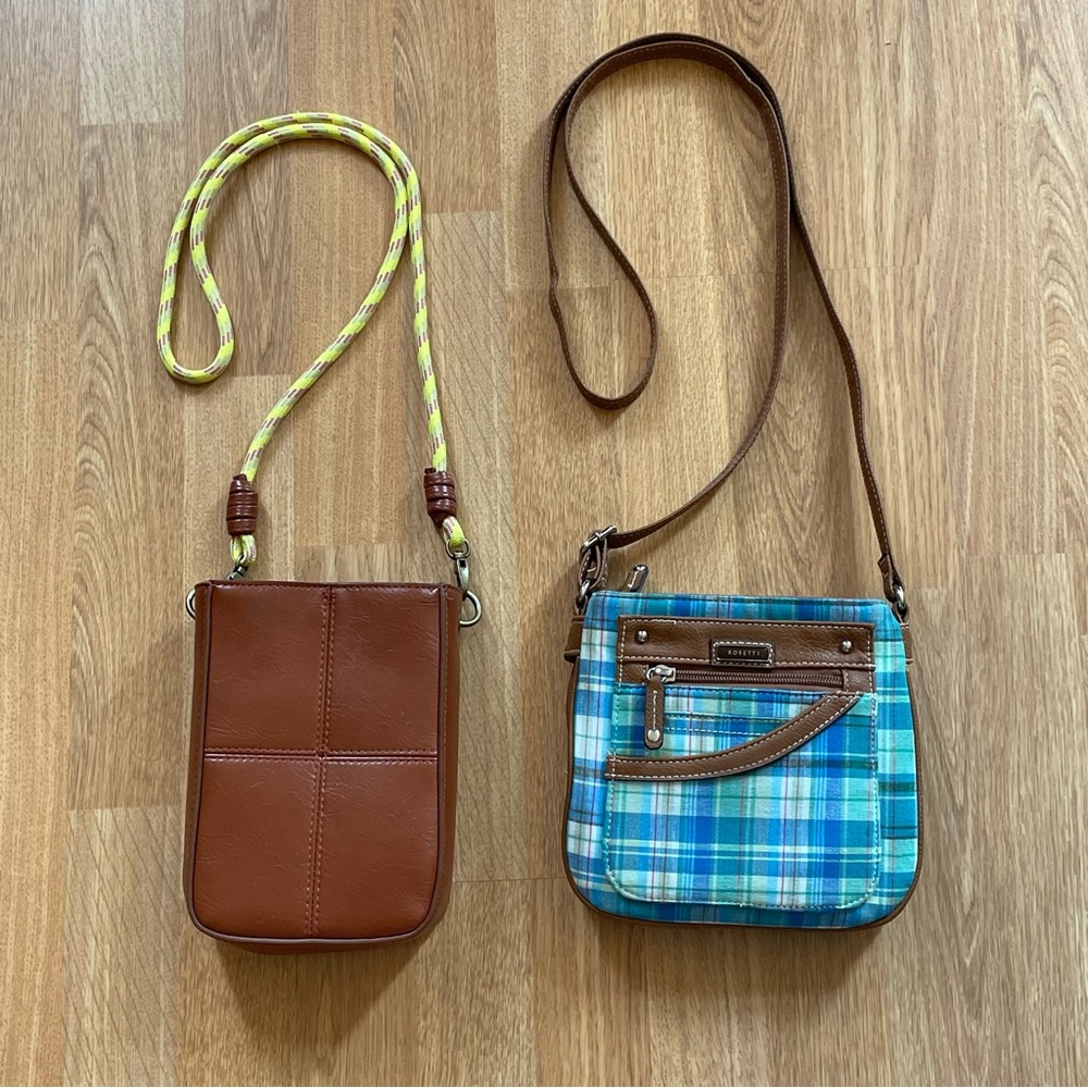 Brown and Blue Plaid Crossbody Bags By Rossetti/Universal Thread.